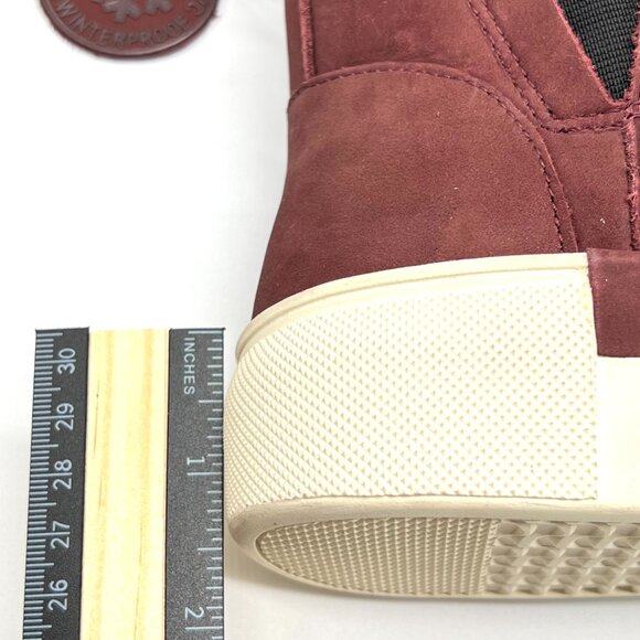 Jslides Womens Size 6 Val Burgundy‎ Red Nubuck Leather Ankle Boots Booties Shoes - Picture 14 of 15